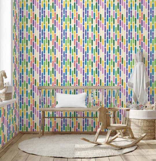 strokes colorful traditional wallpaper
