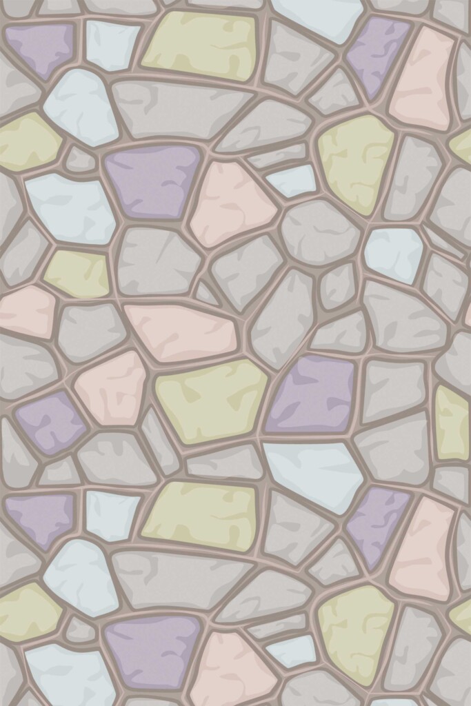 Removable Wallpaper for walls featuring Colorful Stone Look by Fancy Walls.