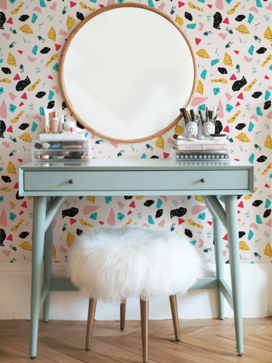 Bold terrazzo temporary wallpaper