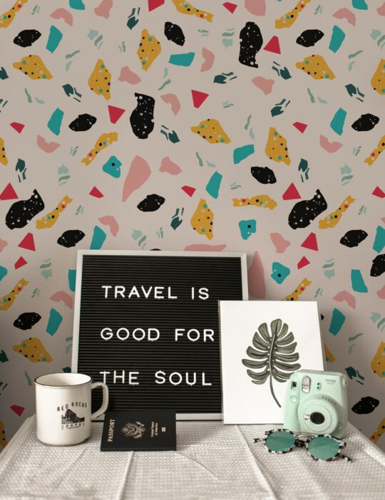Bold terrazzo self adhesive wallpaper