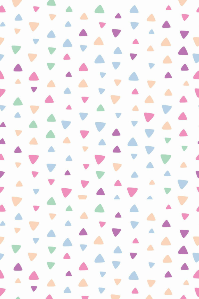 Pattern repeat of Colorful triangles removable wallpaper design