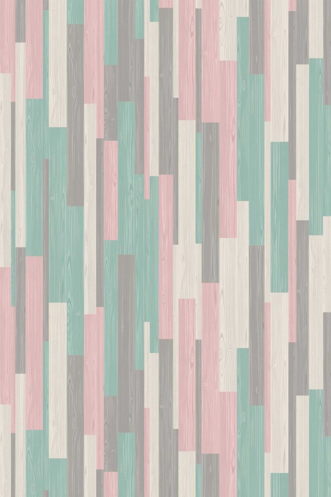 Removable Wallpaper for walls featuring Colorful Wood Look by Fancy Walls.