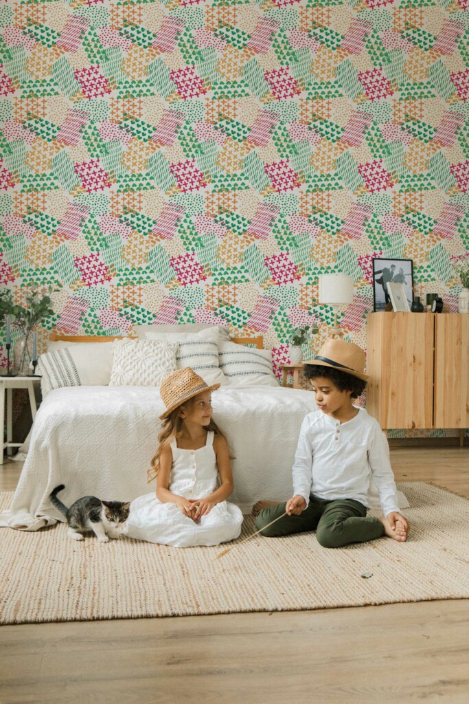 Unpasted Wallpaper with Colorful Simple Patterns by Fancy Walls