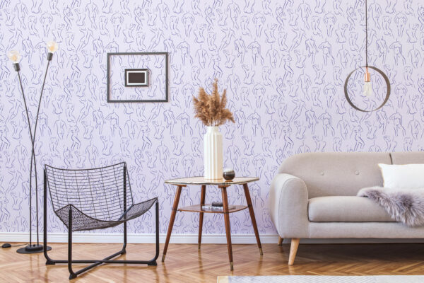famale body purple traditional wallpaper