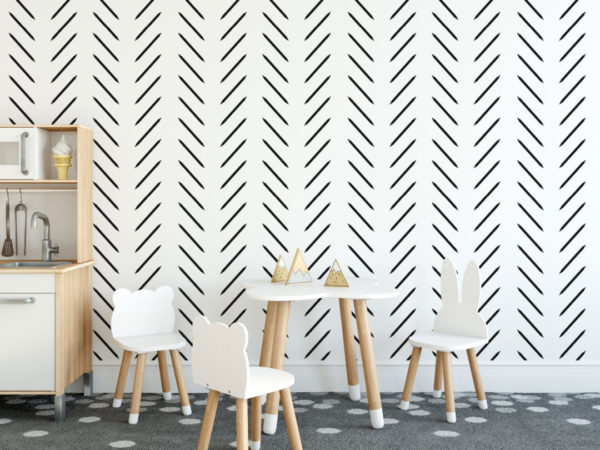 Contemporary herringbone removable wallpaper