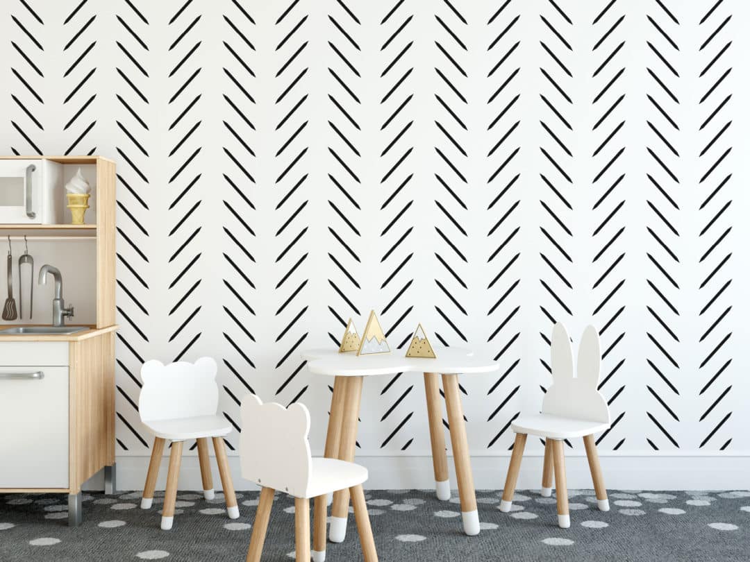 Contemporary herringbone wallpaper - Peel and Stick or Non-Pasted