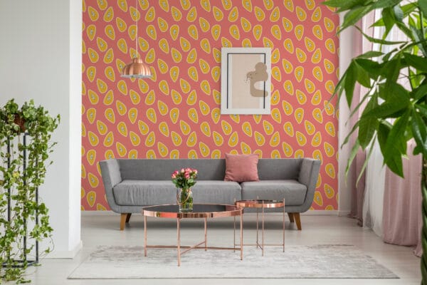 contemporary papaya non-pasted wallpaper