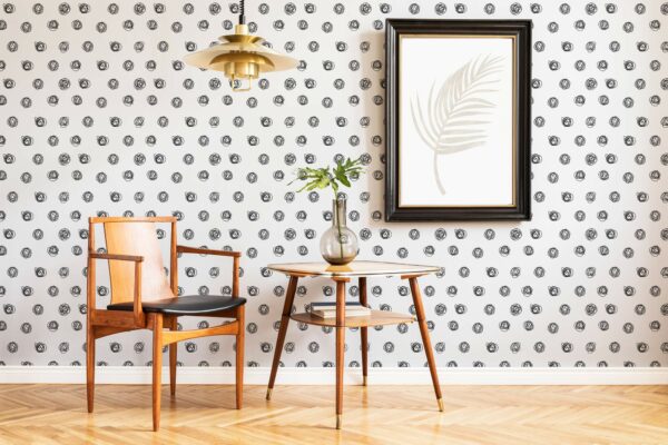 black and white home office peel and stick removable wallpaper