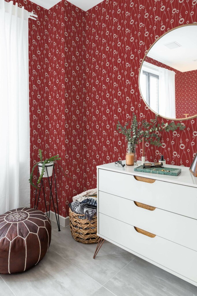 Scandinavian style bedroom decorated with Contemporary Valentines day peel and stick wallpaper and Mediterranean accents
