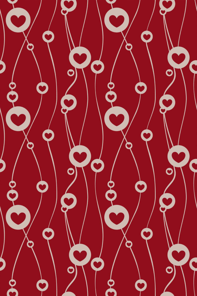 Pattern repeat of Contemporary valentines removable wallpaper design