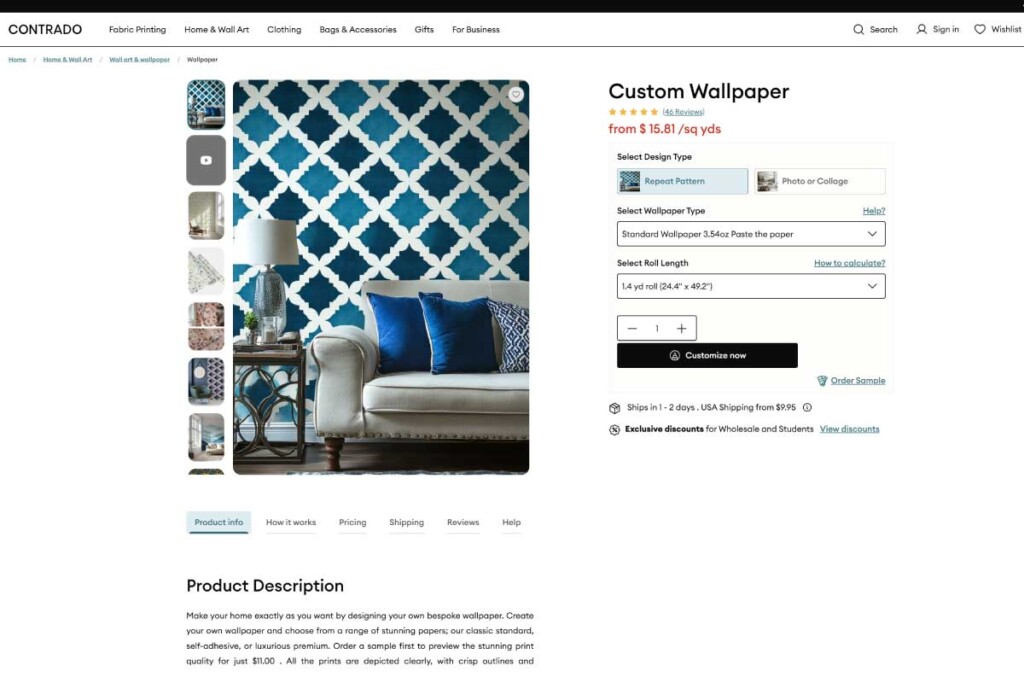 contrado print on demand wallpaper service
