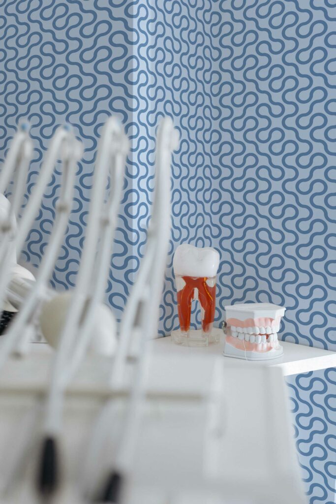 Fancy Walls Blue Ortho peel and stick wallpaper