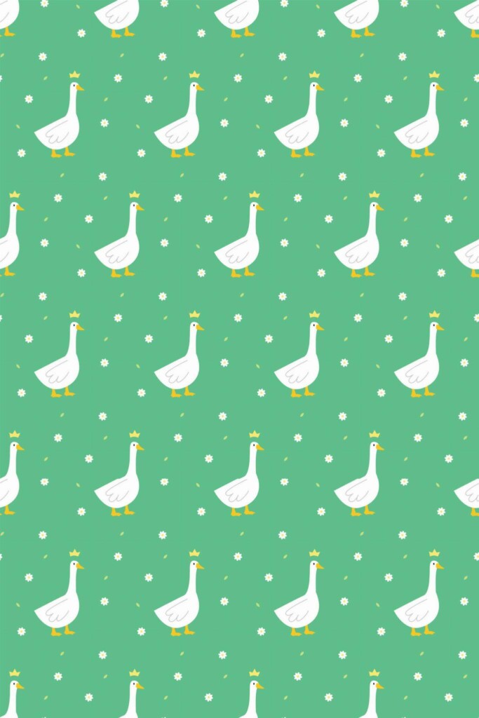Pattern repeat of Cool duck removable wallpaper design