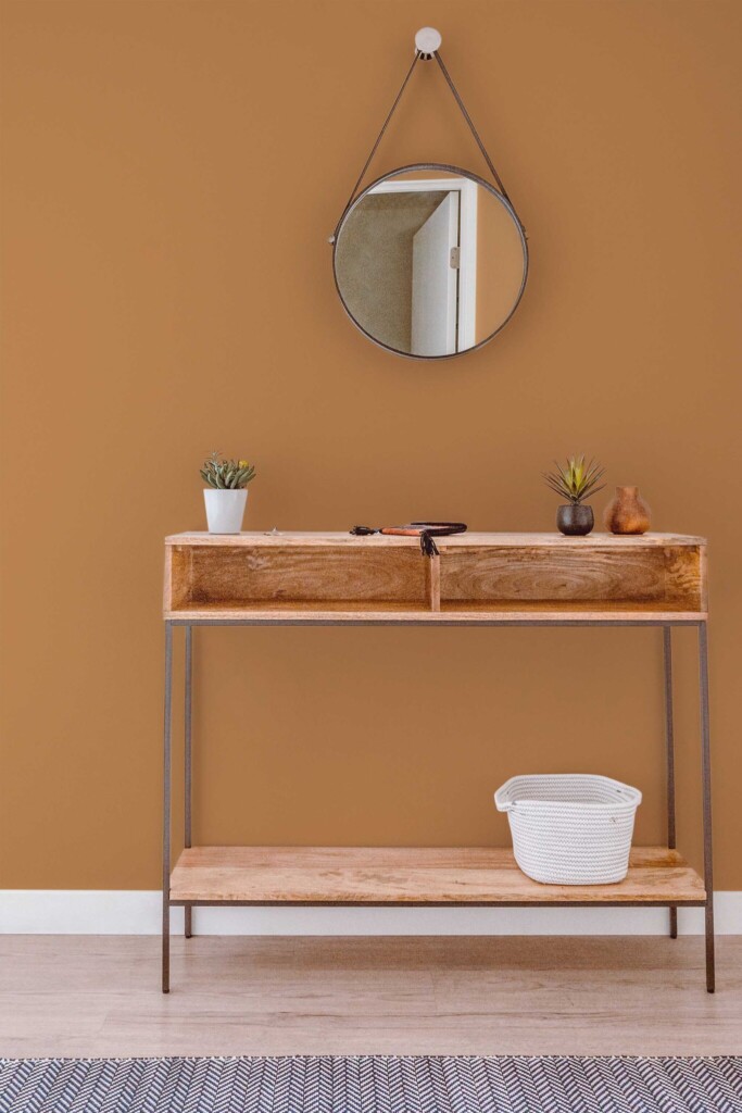 Removable wallpaper in solid copper by Fancy Walls for minimalist interiors