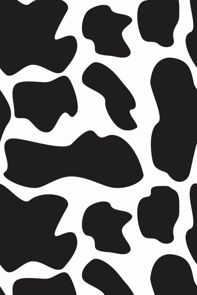Pattern repeat of Cow animal print removable wallpaper design