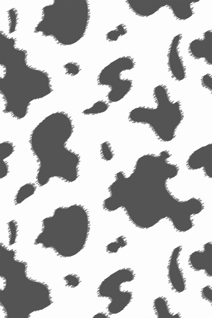 Pattern repeat of Cow print removable wallpaper design