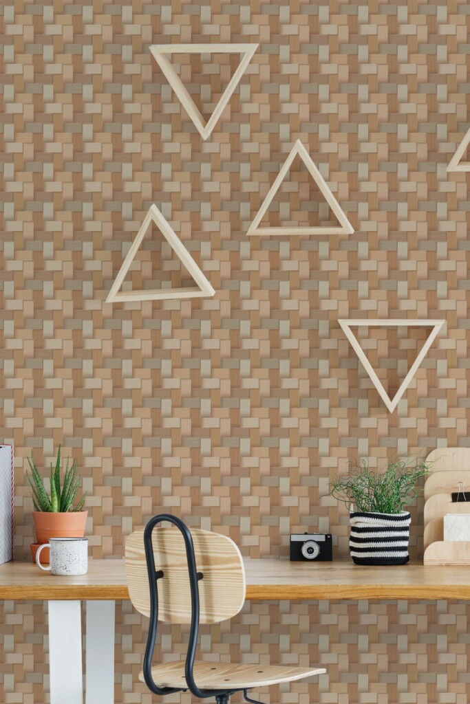 Fancy Walls Timber Check peel and stick wallpaper
