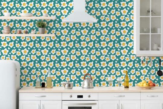 teal kitchen peel and stick removable wallpaper