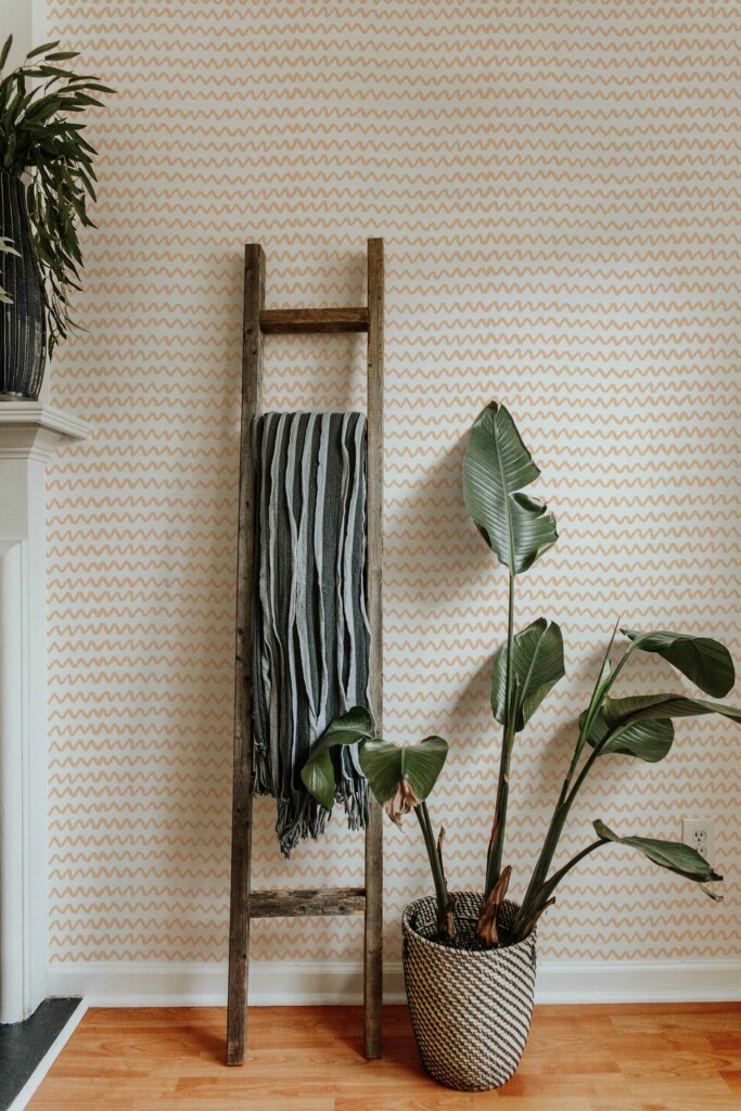Eclectic Creative Peach Chevron Bliss Wallpaper for Walls by Fancy Walls