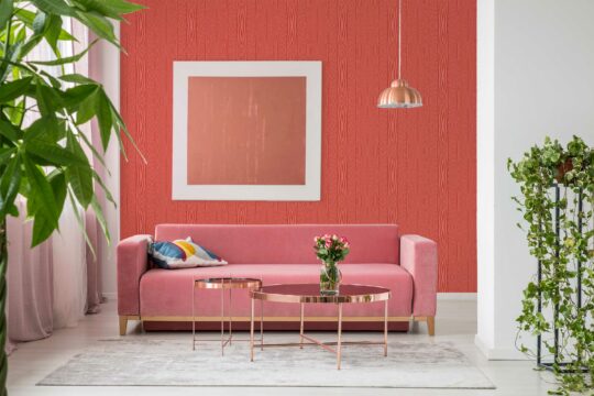 Crimson Rhythm peel and stick wallpaper by Fancy Walls