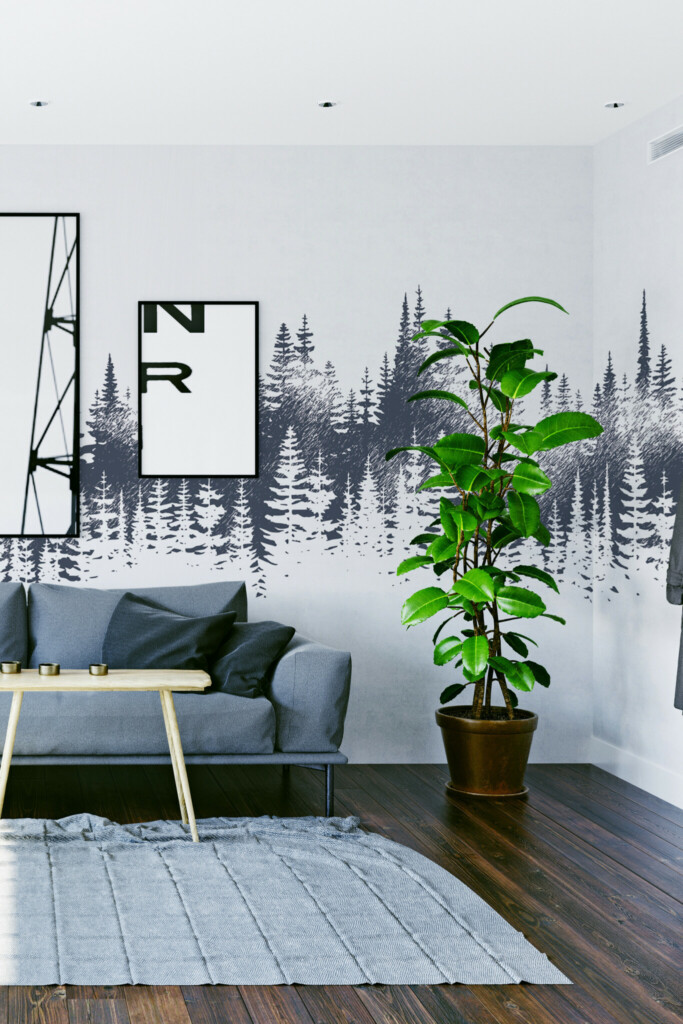 Majestic spruce wall mural peel and stick by Fancy Walls