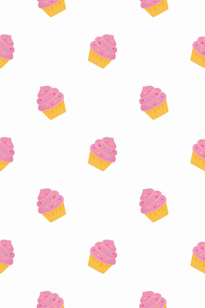 Pattern repeat of Cupcake removable wallpaper design