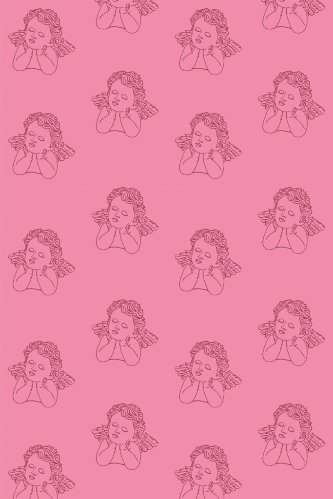 Pattern repeat of Cupid removable wallpaper design