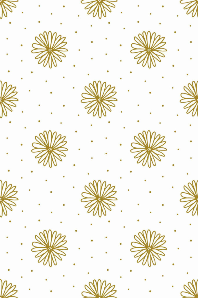 Pattern repeat of Cute daisy removable wallpaper design