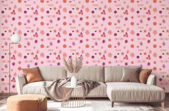pink cute unpasted wallpaper