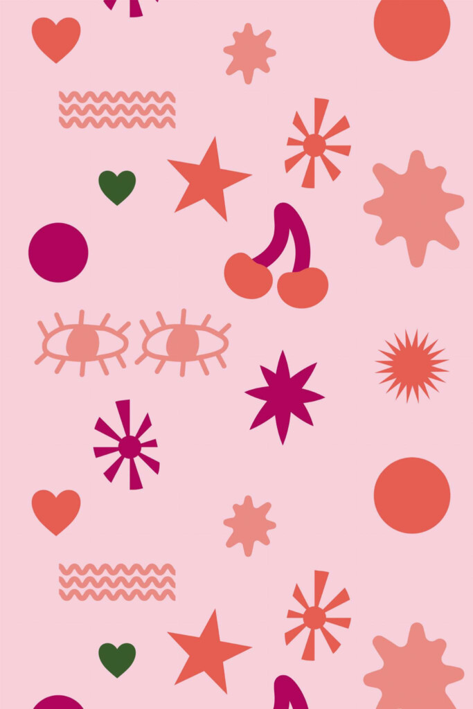 Pattern repeat of Cute doodle removable wallpaper design
