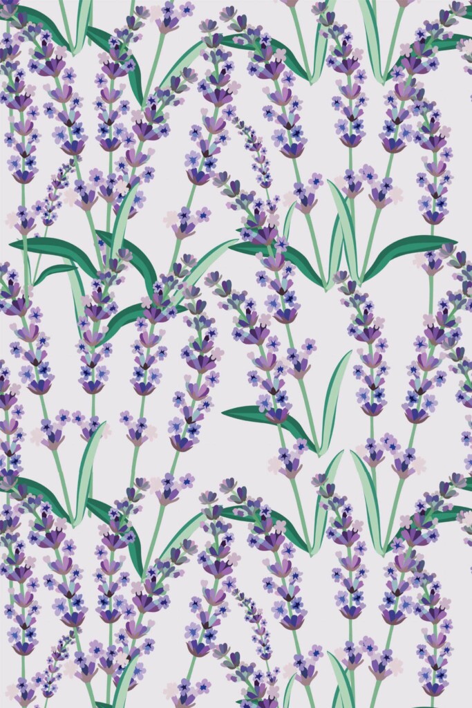 Pattern repeat of Cute lavender removable wallpaper design