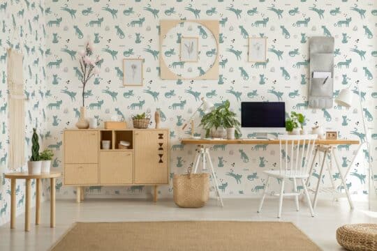cute leopard pattern non-pasted wallpaper