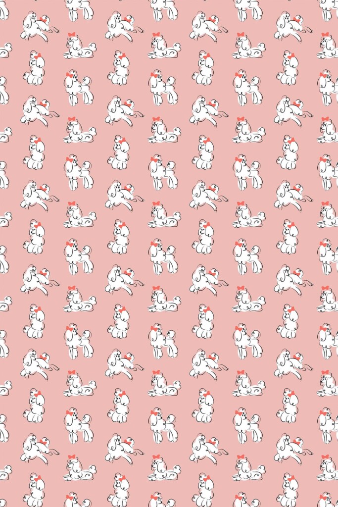 Traditional wallpaper with Dusty rose Dog design by Fancy Walls