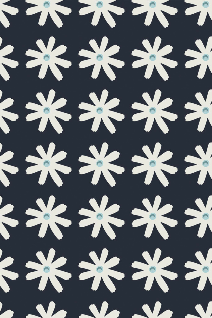 Pattern repeat of Daisies removable wallpaper design