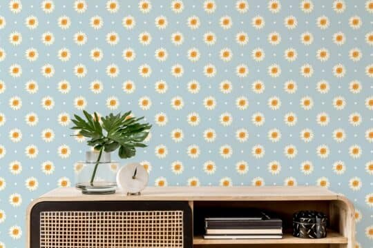 Aesthetic daisies polka dot peel and stick removable wallpaper