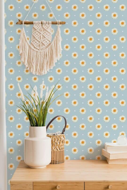 Aesthetic daisies polka dot temporary wallpaper