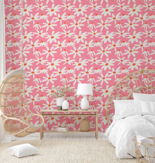 Daisy Radiance peel and stick floral wallpaper by Fancy Walls