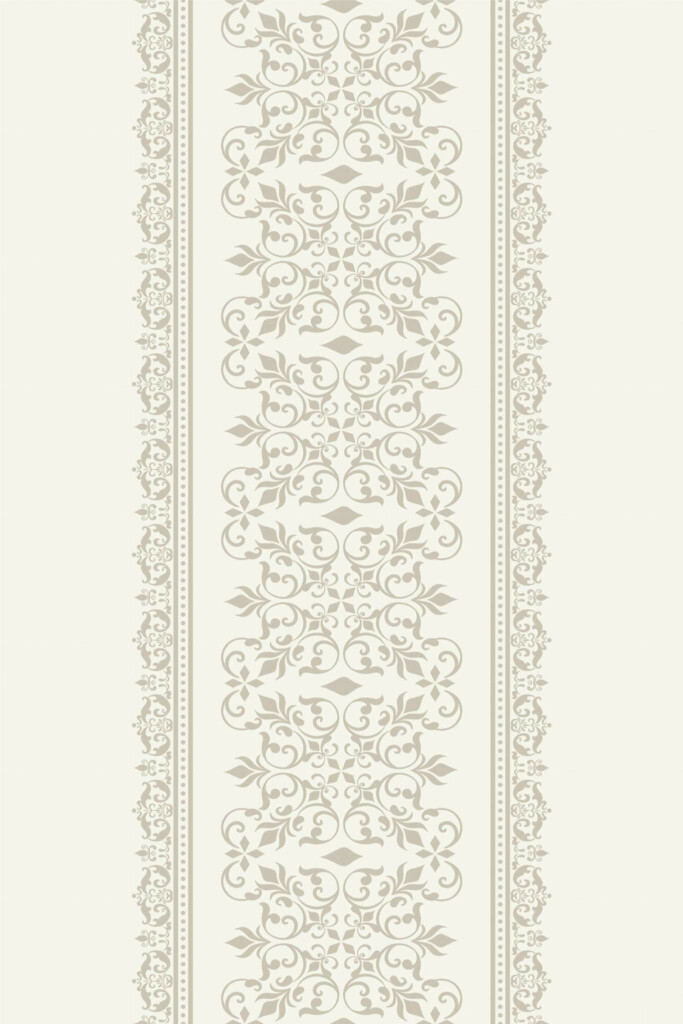 Pattern repeat of Damask striped removable wallpaper design