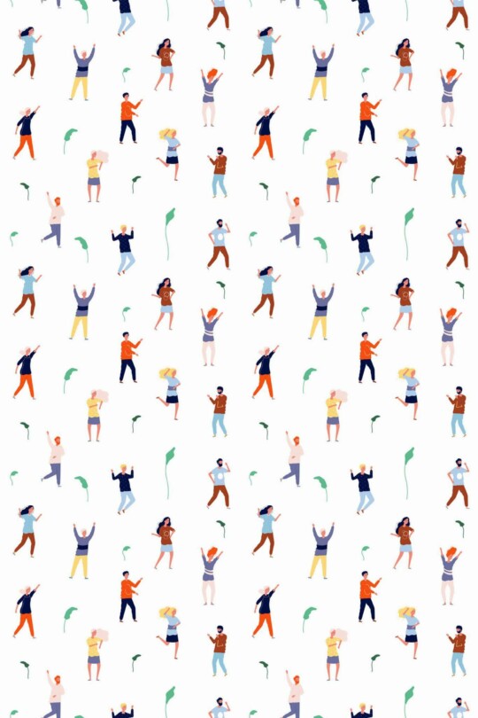 Dancing people Wallpaper - Peel and Stick or Non-Pasted