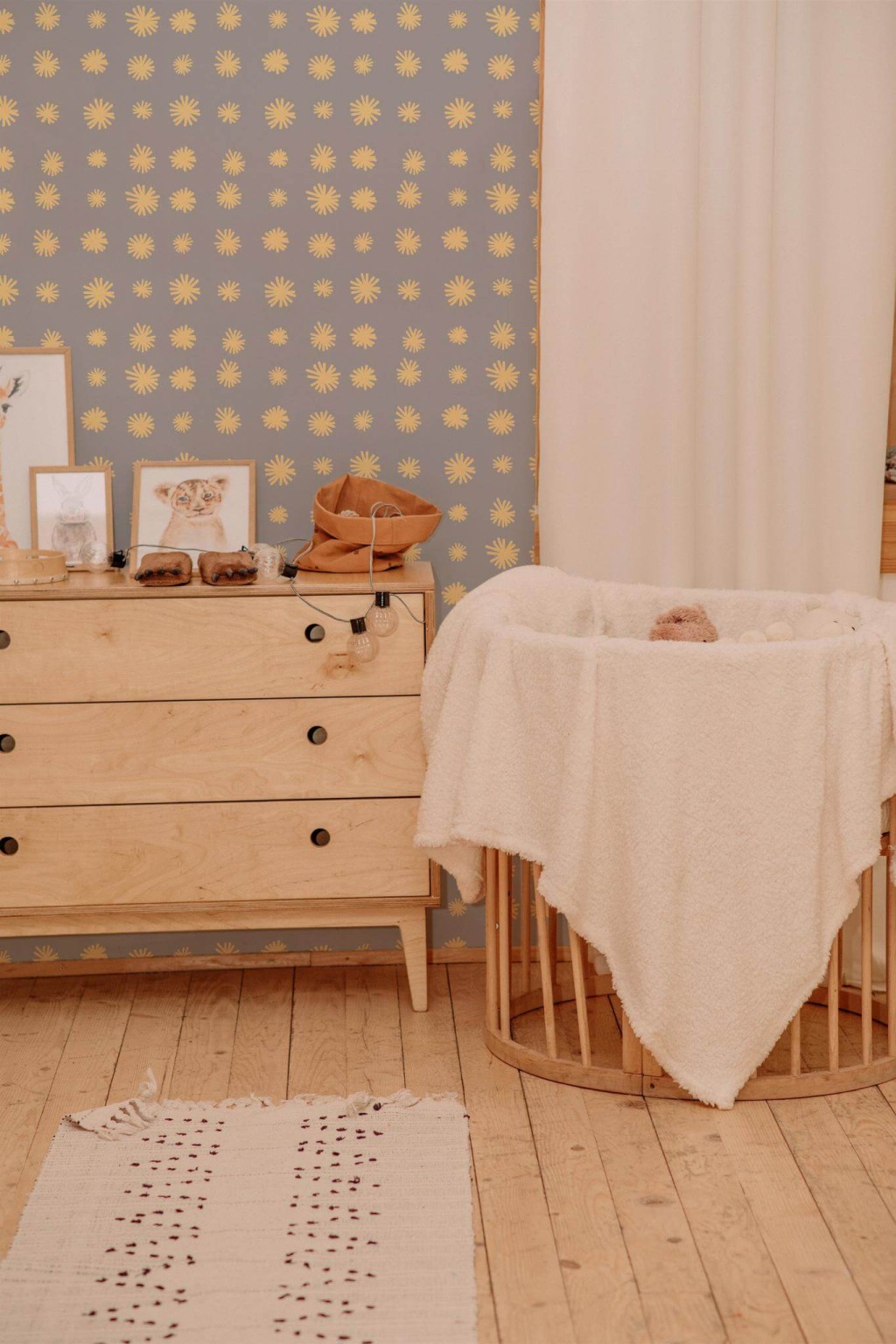Neutral nursery Wallpaper - Peel and Stick or Non-Pasted