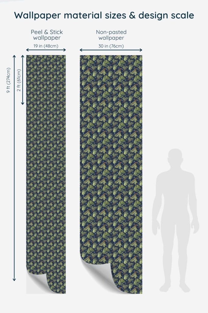Fancy Walls blue plant and tree botanical wallpaper for walls in dining room decor