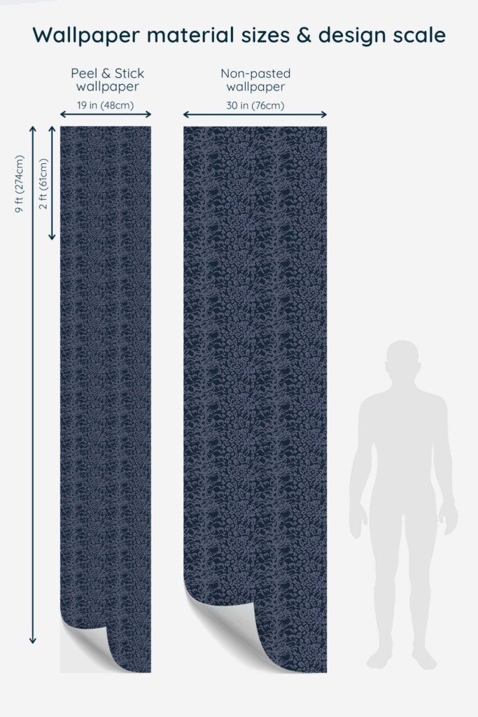Fancy Walls traditional wallpaper with gothic blue leopard theme