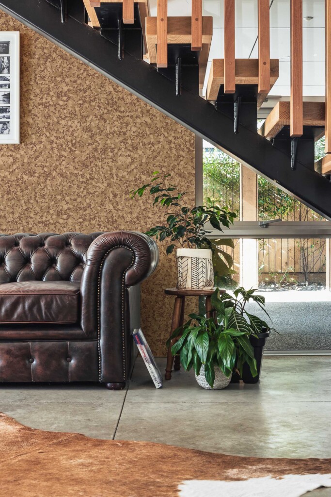 Unpasted Wallpaper featuring Brown Cork Look by Fancy Walls.