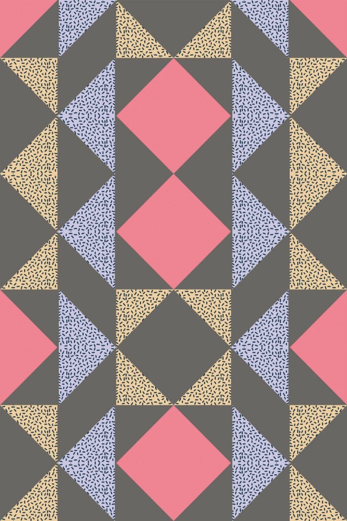 Pattern repeat of Dark geometric removable wallpaper design