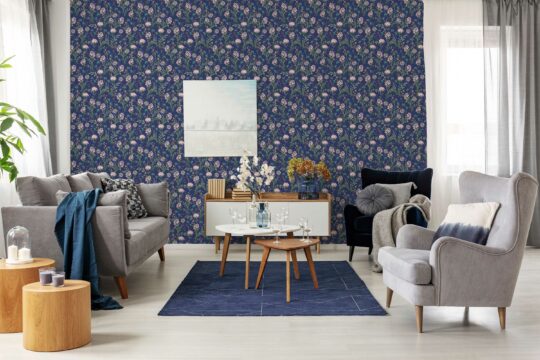 Blue floral traditional wallpaper from Fancy Walls
