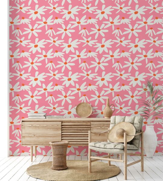 Daisy Radiance peel and stick wallpaper by Fancy Walls