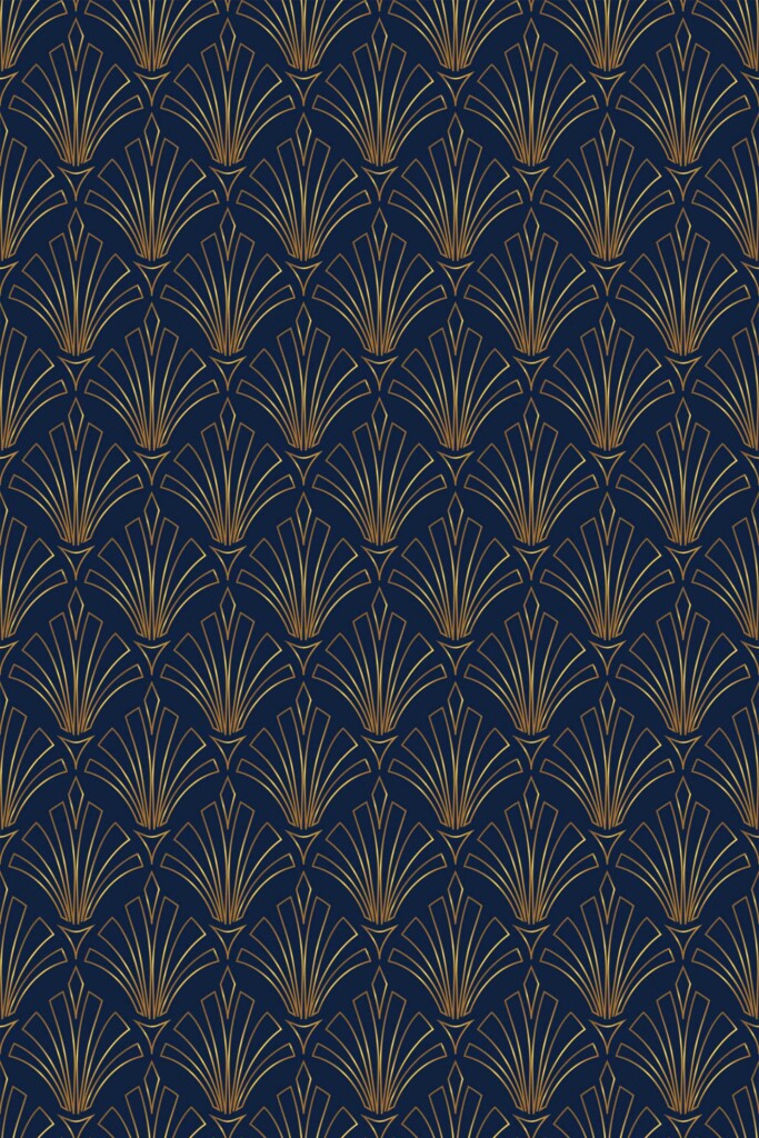 Unpasted wallpaper in Classic Art Deco blue by Fancy Walls