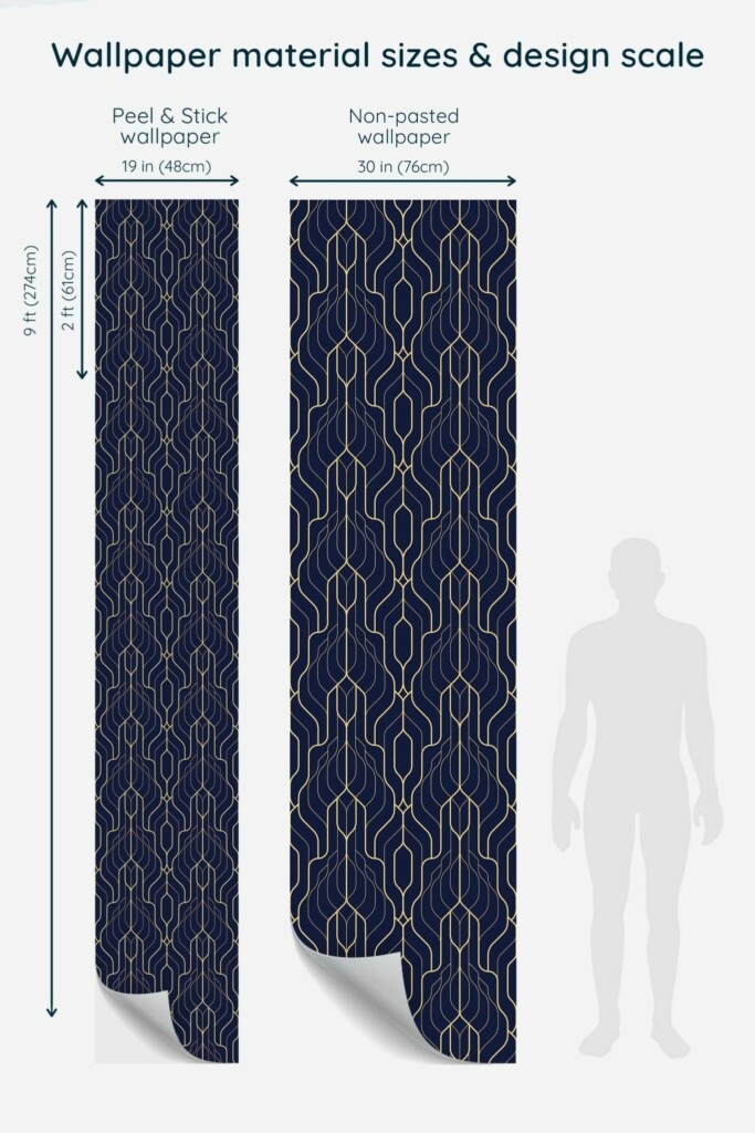 Deep Blue Charm removable wallpaper for stylish interiors