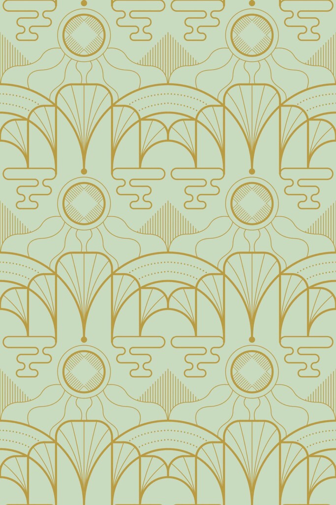 Traditional wallpaper design of Artistic Sage Geometry by Fancy Walls