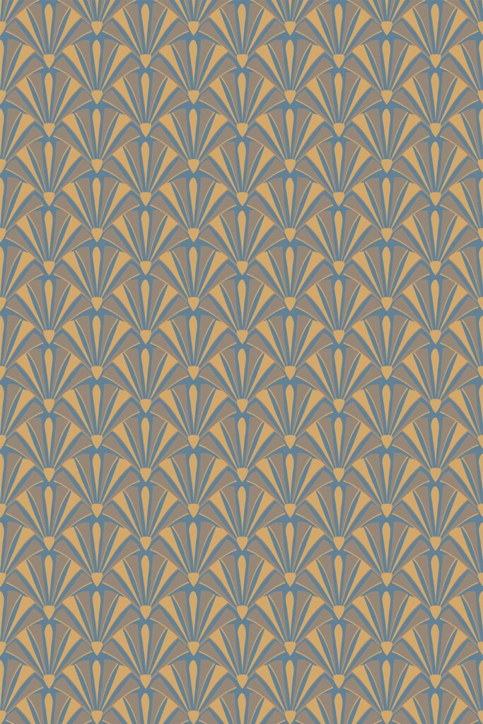 Fancy Walls removable wallpaper with a sophisticated Brown Geometric Art Deco design.